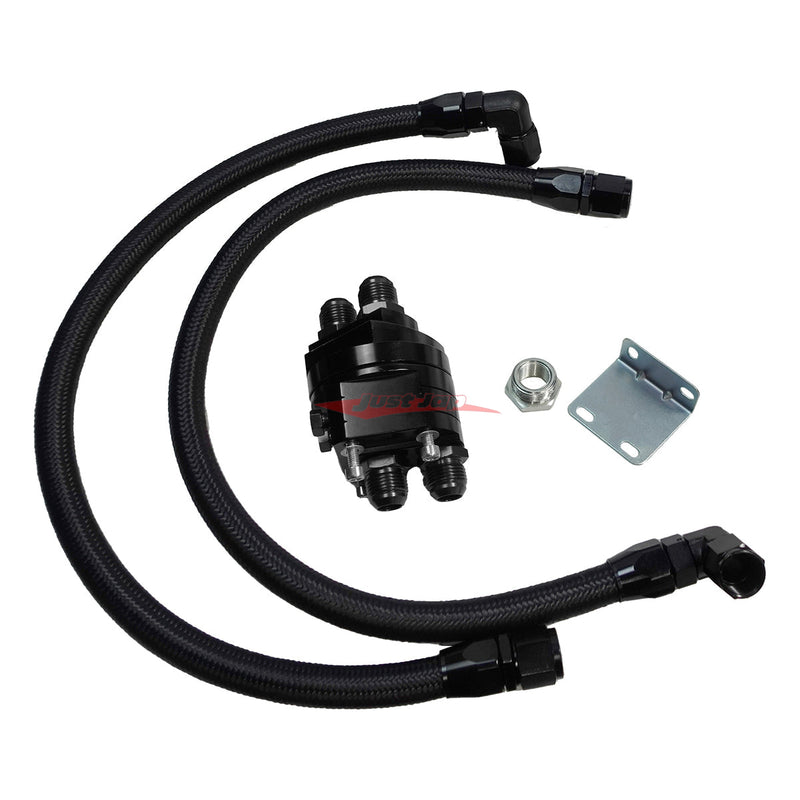 Cooling Pro Oil Filter Relocation Kit (Black) - Universal Fitment (3/4UNF-16 & M20-P1.5)