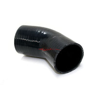Cooling Pro Silicone 2.5 Inch / 63mm to 3 Inch / 76mm Stepped 45 Degree Bend Hose Black