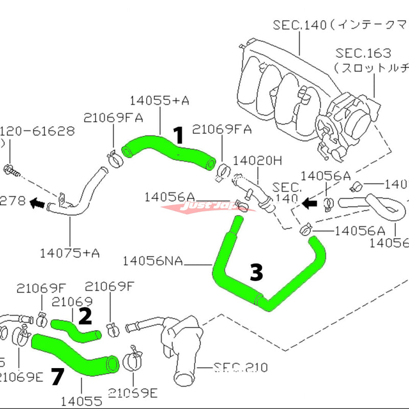 Cooling Pro Silicone Engine Hose Kit Fits Nissan S14/S15 Silvia & 200SX (SR20DET)