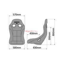 Cusco Bride Collaboration Series Zieg IV Low Max Wide+C Full Bucket XL Size Seat - Black FRP Shell