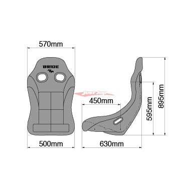 Cusco Bride Collaboration Series Zieg IV Low Max Wide+C Full Bucket XL Size Seat - Black FRP Shell