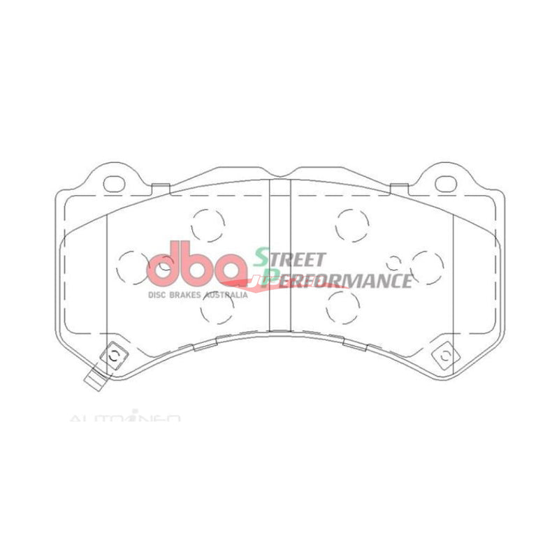 DBA Street Performance Front Brake Pads Fits Aston Martin DB11, Chevrolet Camaro, Dodge Challenger SRT, Holden HSV GTSR, Jeep Grand Cherokee SRT8 & Lexus LFA