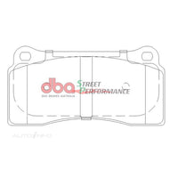 DBA Street Performance Rear Brake Pads Fits Aston Martin DB11, Chevrolet Camaro, Dodge Challenger SRT, Holden HSV GTSR, Jeep Grand Cherokee SRT8, Lexus LFA & Nissan R35 GTR