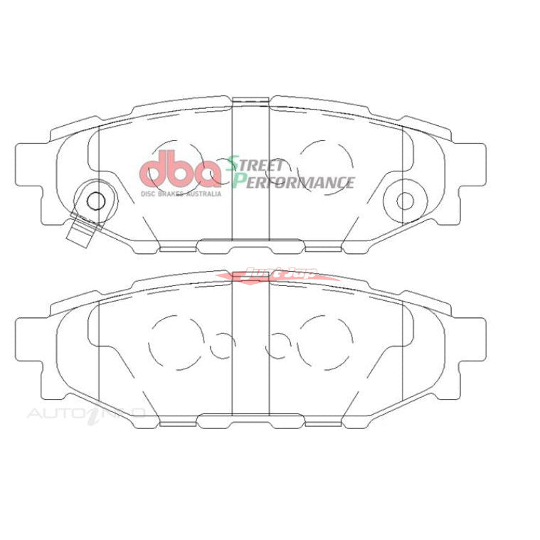 DBA Street Performance Rear Brake Pads Fits Toyota GT86 & Subaru Forester SH/SJ, Impreza GE/GG/GH/G3, Liberty BL/BM/BP/BR (286mm Solid Rotor)