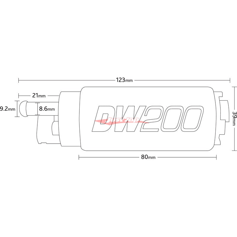 Deatschwerks DW200 Fuel Pump fits Nissan S13 Silvia, R32/R33/R34 Skyline & C34 Stagea