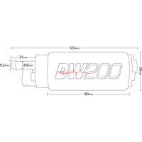 Deatschwerks DW200 Fuel Pump – Nissan S13 Silvia, R32/R33/R34 Skyline & C34 Stagea