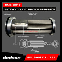 Dodson Motorsport GR6 Metal Mesh Canister Transmission Line Filter (Reusable) Fits Nissan R35 GTR