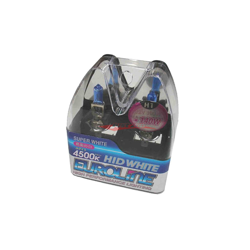 Euroline H.I.D Super White Headlight Globe Set (H1) 12V 4500K 100w > 140w