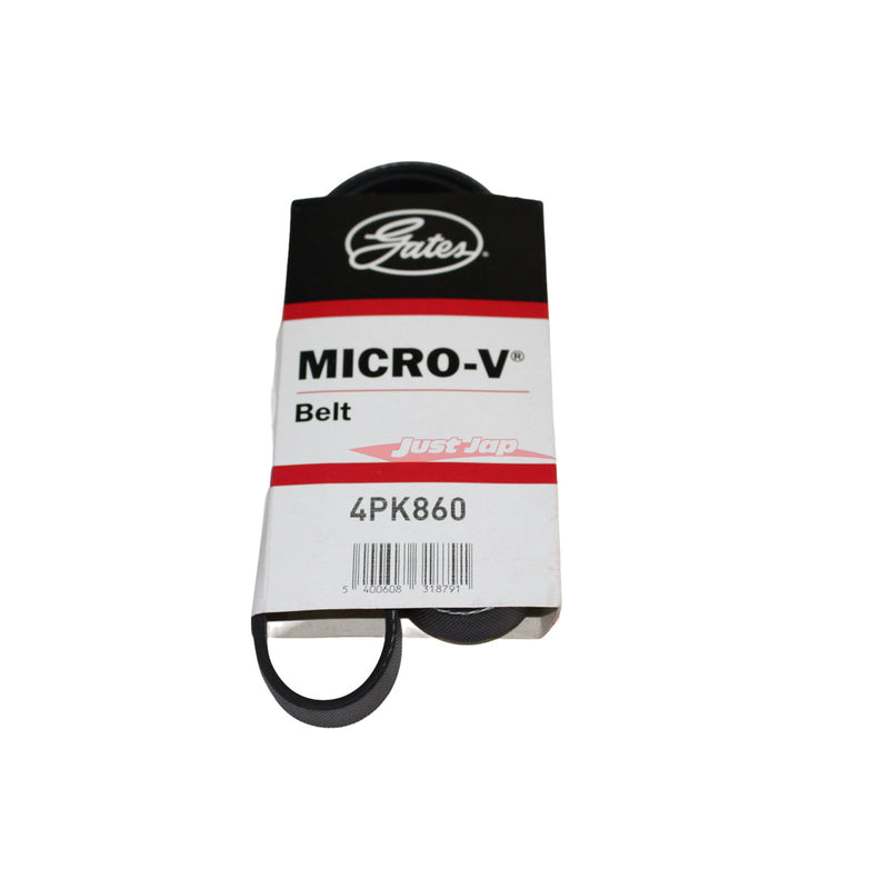 Gates Micro-V Water Pump / Alternator Belt fits Nissan A31 Cefiro, R32 Skyline RB20, R34 Skyline & C34 Stagea RB25 NEO P/Steer. Belt