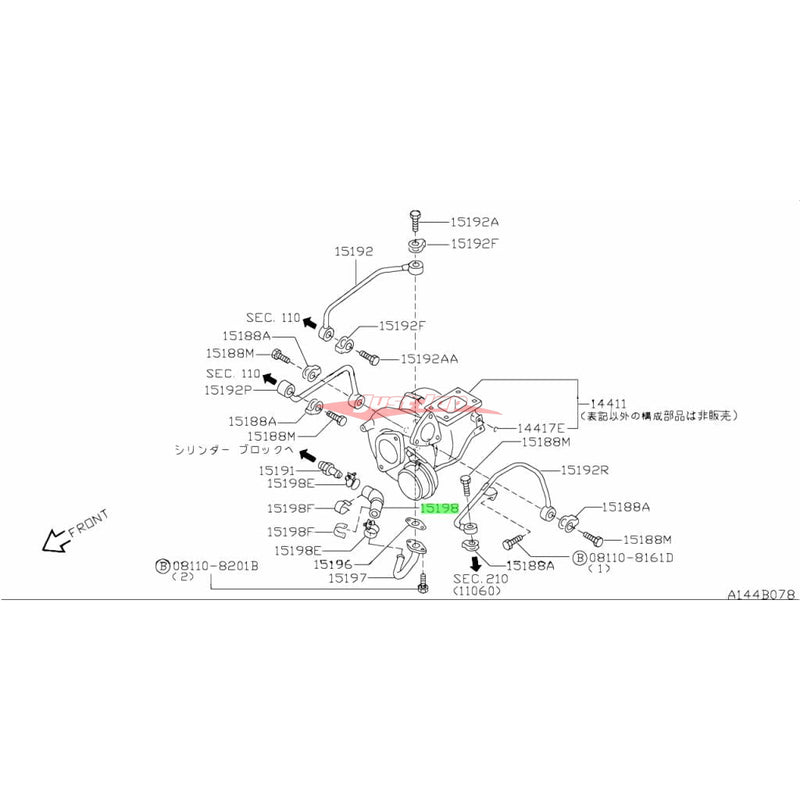 Geniune Nissan Turbo Charger Oil Drain Return Hose (T28) Fits Nissan S14/S15 Silvia & 200SX