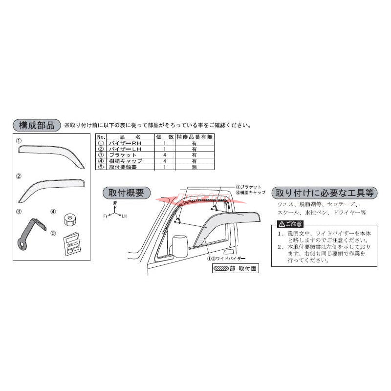 Genuine Daihatsu Door Visors Weathershield Set (08610-K5002) Fits Hijet S500P/S510P (2014+)