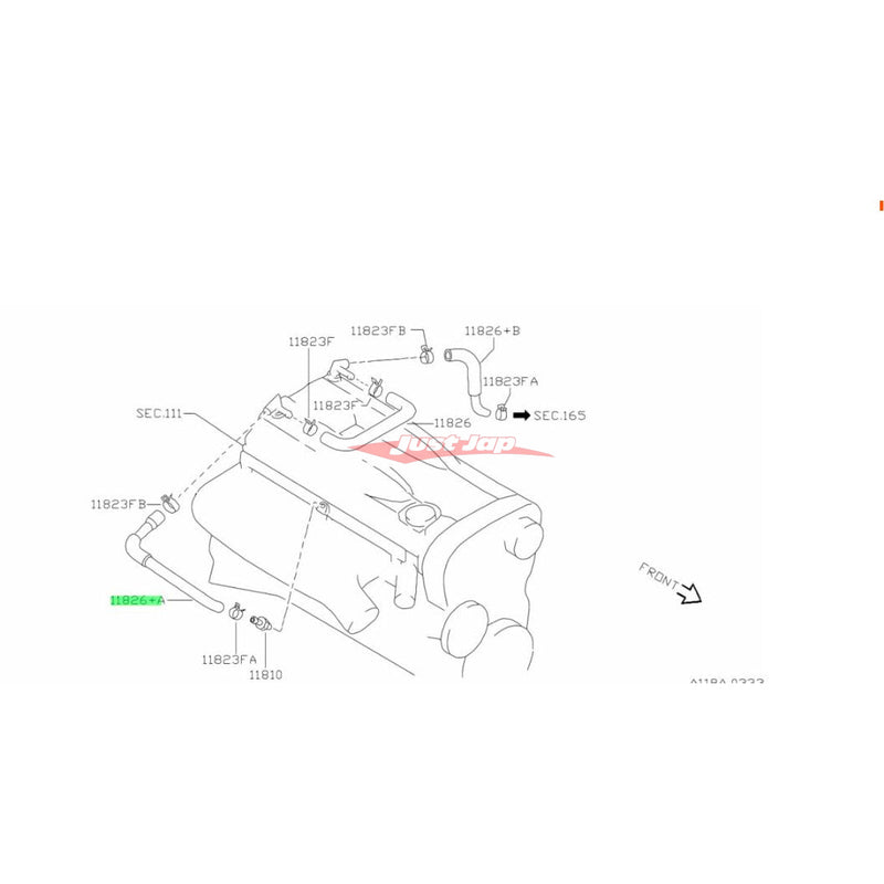 Genuine Nissan Air Blow By PCV Hose fits Nissan R32 Skyline GTR (RB26DETT)