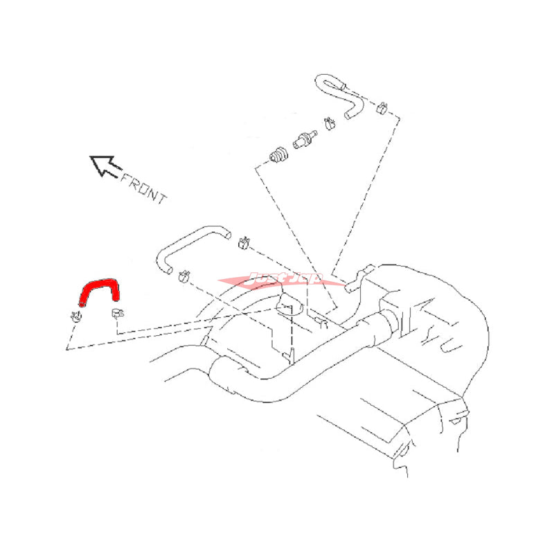 Genuine Nissan Air Breather Blow-by Hose (Cam Cover to Intake Pipe) Fits Nissan R33 Skyline & C34 Stagea (RB25)