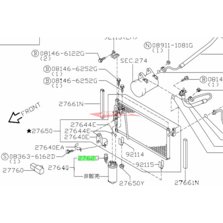 Genuine Nissan Air Conditioner Receiver Dryer Switch Assembly Fits Nissan R33 Skyline, S14 Silvia & C34 Stagea