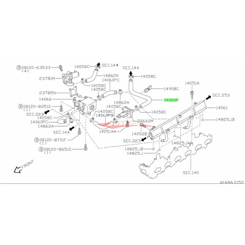 Genuine Nissan Air Hose Air Regulator to Intake Plenum Fits Nissan R33/R34 Skyline GTR & C34 Stagea 260RS RB26DETT