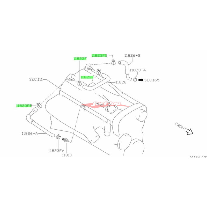 Genuine Nissan Air Ventilation Blow By Breather Hose Clamp Fits Nissan R32/R33/R34 Skyline GTR & C34 Stagea 260RS RB26DETT