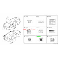 Genuine Nissan Anti Theft Alarm Warning Sticker Label Fits Nissan E52 Elgrand, J50 Crossover, M35 Stagea, N16 Pulsar, V35/V36 Skyline, Y62 Patrol, Z33 350Z & Z34 370Z