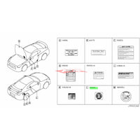 Genuine Nissan Anti Theft Alarm Warning Sticker Label Fits Nissan R35 GTR, V35/V36 Skyline, Z33 350Z, Z34 370Z, J50 Crossover, M35 Stagea, N16 Pulsar & Y62 Patrol