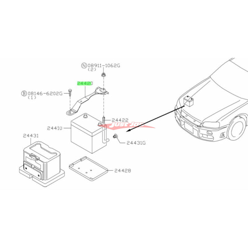 Genuine Nissan Battery Bracket Fits Nissan R34 Skyline