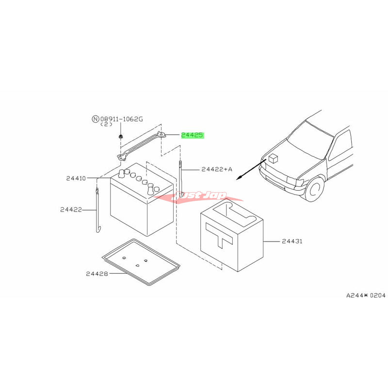Genuine Nissan Battery Fixing Bracket Fits Nissan R33/R34 Skyline, C34 Stagea & N14/N15 Pulsar