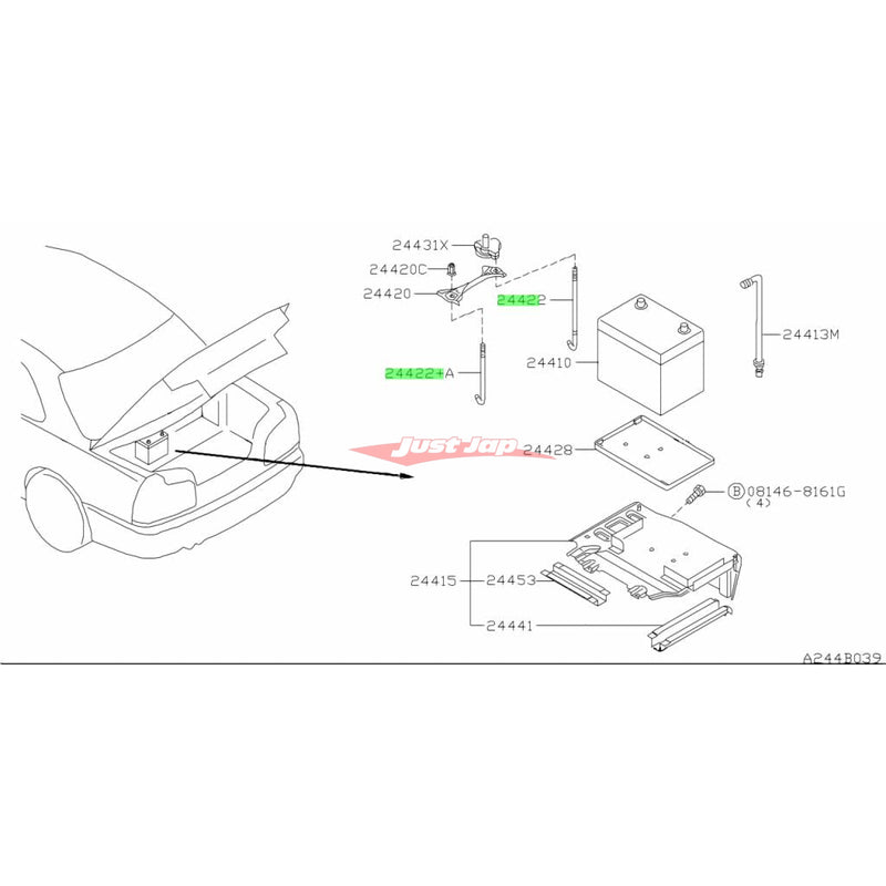 Genuine Nissan Battery Fixing Bracket Rod Fits Nissan R34 GTR