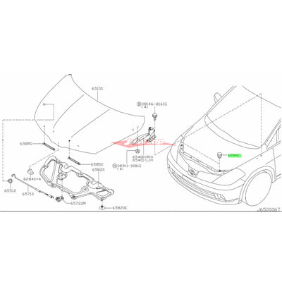 Genuine Nissan Bonnet Bump Stop Adjuster Rubber Fits Nissan V35 Skyline & M35 Stagea