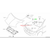 Genuine Nissan Bonnet Hood Support Rod Rubber Grommet Fits Nissan R35 GTR, Z34 370Z, K12 March, Z11/Z12 Cube & E11/E12 Note
