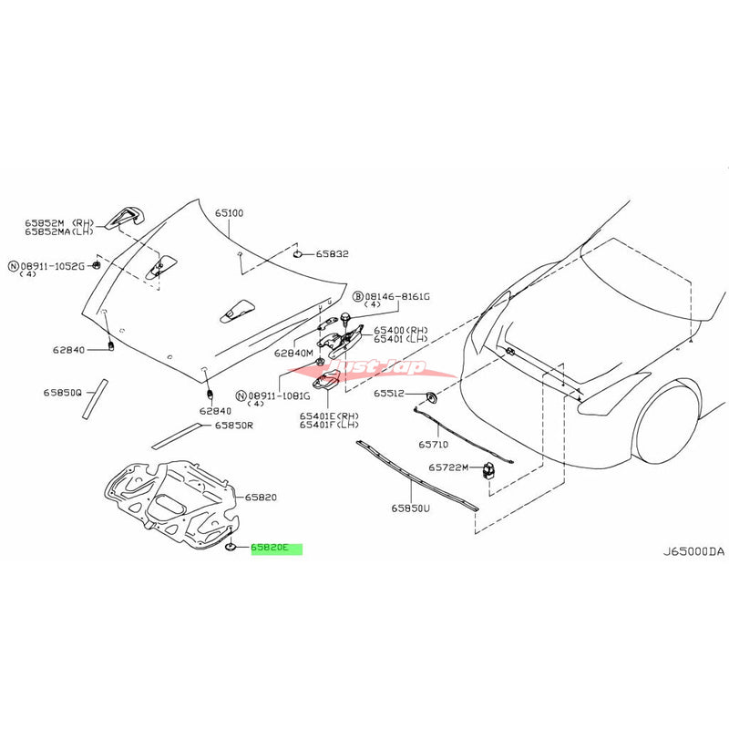 Genuine Nissan Bonnet Insulator Hood Liner Clip Fits Nissan S13/S14/N15/N16/R33/R34/V35/V36/C34/C35/M35/R35/Z32/Y31/Y32/Y60/Y61/ZE0