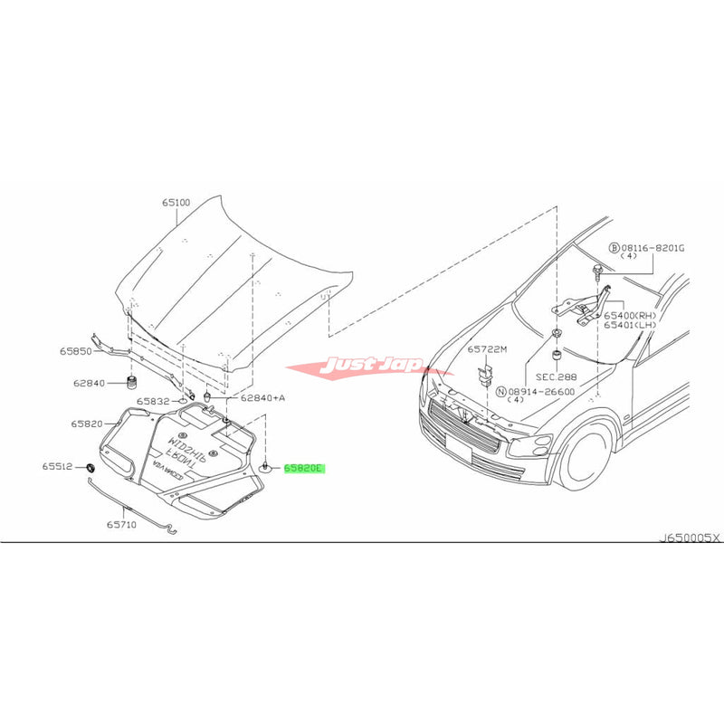 Genuine Nissan Bonnet Insulator Hood Liner Clip Fits Nissan S13/S14/N15/N16/R33/R34/V35/V36/C34/C35/M35/R35/Z32/Y31/Y32/Y60/Y61/ZE0
