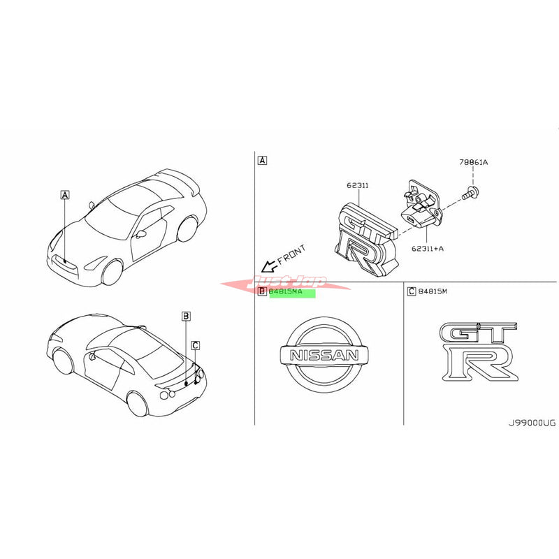 Genuine Nissan "Nissan" Boot Badge Emblem Fits Nissan R35 GTR
