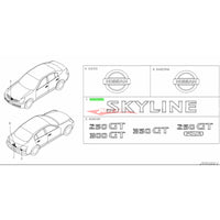 Genuine Nissan Boot lid Emblem "SKYLINE" Fits Nissan V35 Skyline Sedan 01-03