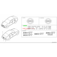 Genuine Nissan Boot lid Emblem "SKYLINE" Fits Nissan V35 Skyline Sedan 01-03