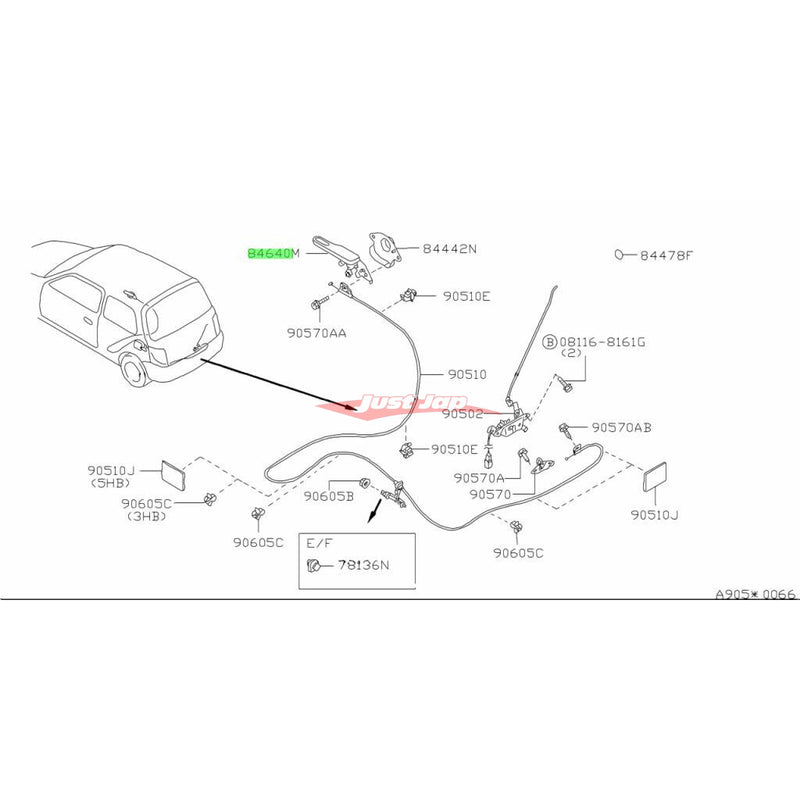 Genuine Nissan Boot Lid Trunk & Fuel Filler Lid Opening Handle Fits Nissan A31/S13/S14/S15/R32/R33/R34/C33/C35/N14/N15