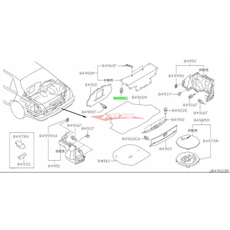 Genuine Nissan Boot Trunk Trim Clip Fits Nissan R34 Skyline, Z33 350Z , Z34 370Z, N16 Pulsar, Y34 Gloria & Cedric (Check Compatibility)