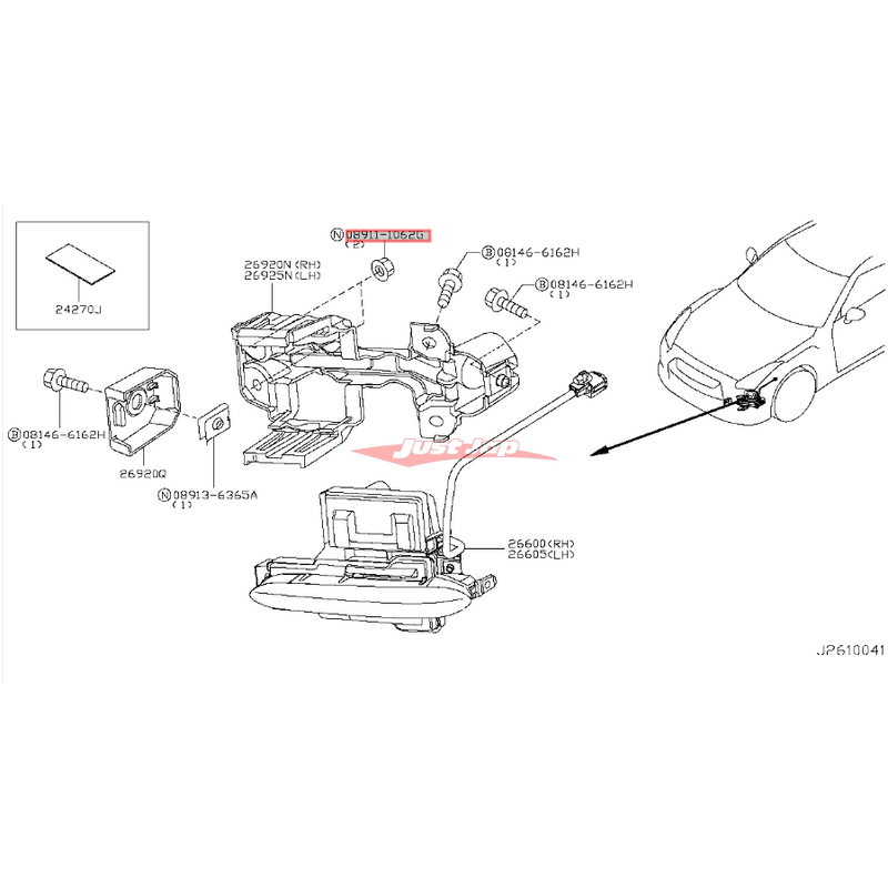 Genuine Nissan Bracket Nut Fits Nissan (See Compatibility Notes)