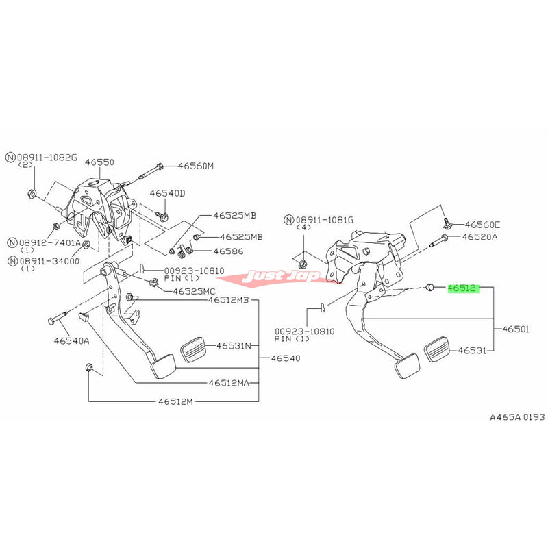 Genuine Nissan Brake Pedal Rubber Stopper Fits Nissan A32/C34/C35/E50/K11/M35/N14/N15/N16/R33/R34/S15/S15/P10/P11/P12/T30/U13/V35/Y32/Y33/Z10/Z33/Z34