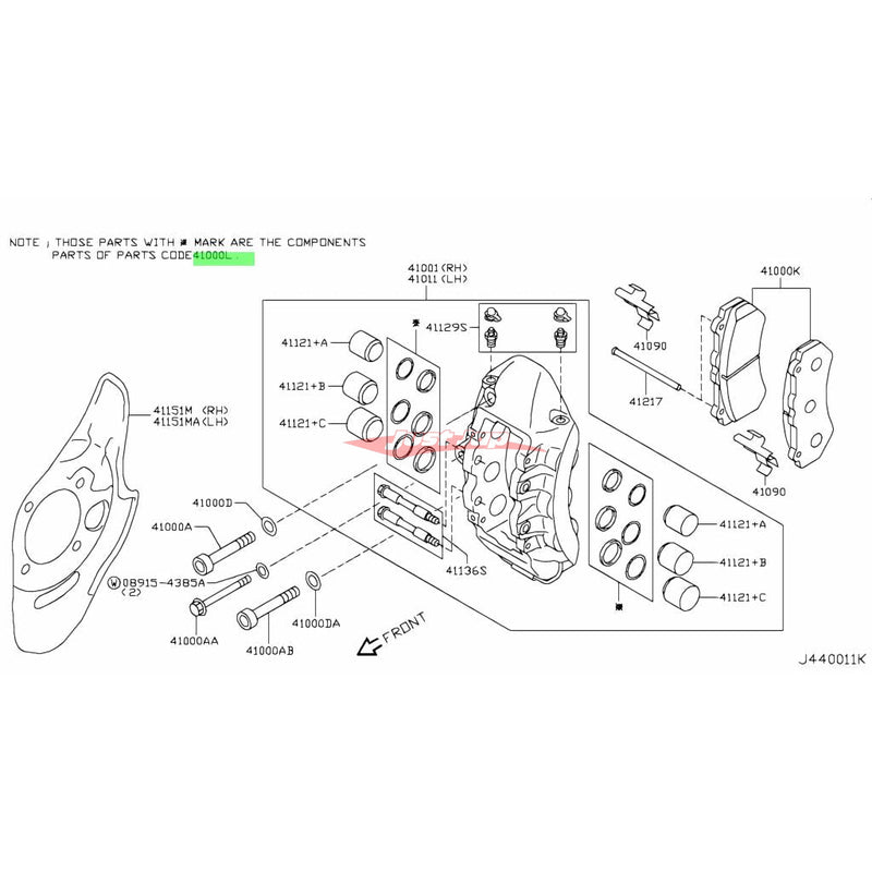 Genuine Nissan Brembo Front Brake Caliper Seal Kit Fits Nissan R35 GTR