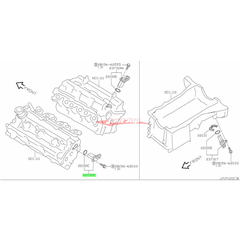 Genuine Nissan Camshaft Angle Sensor CAS (L/H) Fits Nissan V35,Z33,M35,NM35,E51,D40,Y62 (VQ25/VQ30/VQ35/VQ40/VK56)