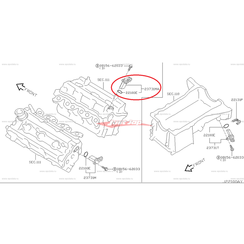 Genuine Nissan Camshaft Angle Sensor CAS (R/H) Fits Nissan V35,Z33,M35,NM35,E51,D40,Y62 (VQ25/VQ30/VQ35/VQ40/VK56)