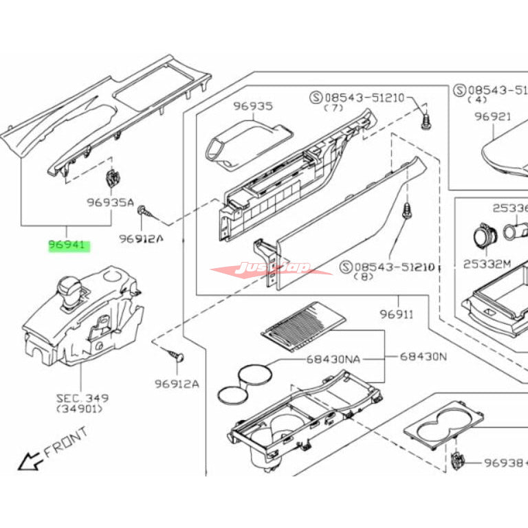 Genuine Nissan Center Console Gear Shifter & Handbrake Surround Finisher Fits Nissan R35 GTR CBA 11/07-11/10