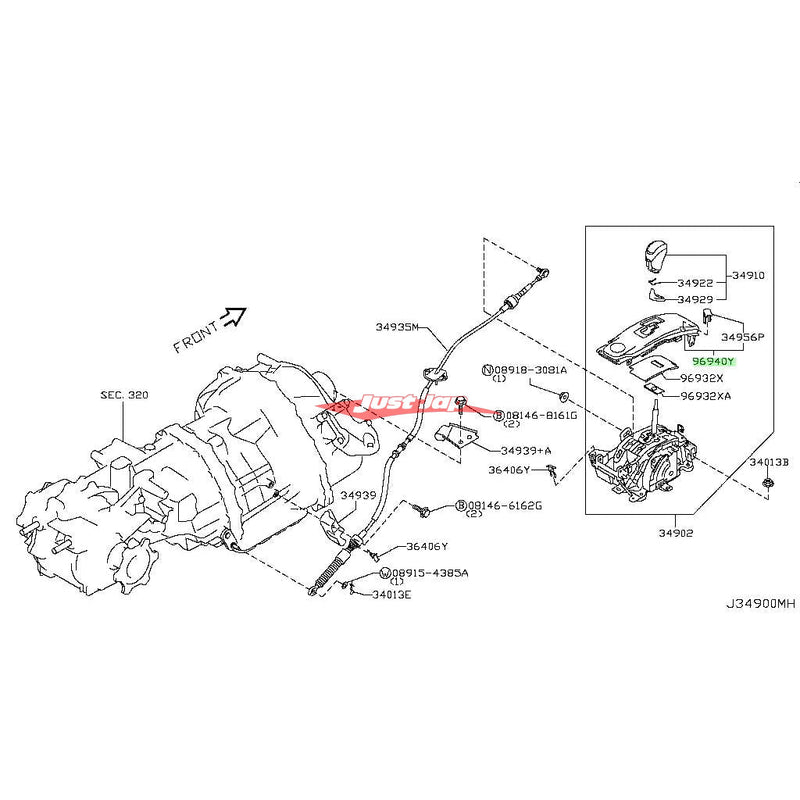 Genuine Nissan Nismo Edition MY14 Center Console Gear Shifter Surround Finisher (Red Stitching) Fits Nissan R35 GTR (07-16)
