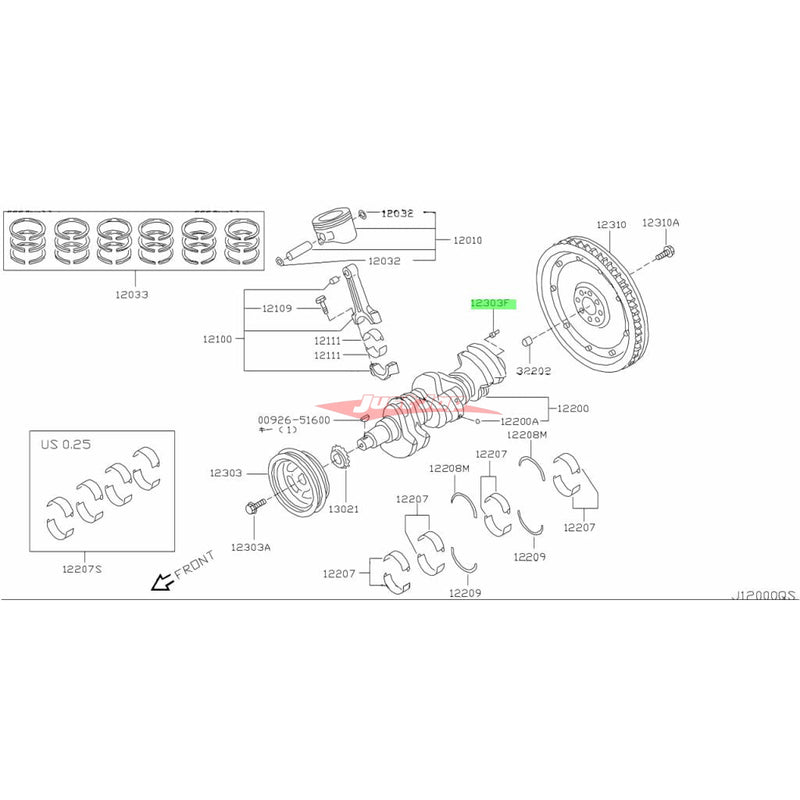 Genuine Nissan Crankshaft Dowel Pin Fits Nissan VQ/VR Engines (Check Compatibility)