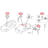 Genuine Nissan Cylinder Lock & Key Set Fits Nissan R35 GTR CBA/DBA/EBA