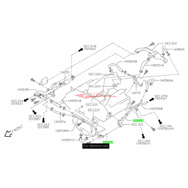 Genuine Nissan Engine Coolant Bypass Water Pipe Connector O Ring Fits Nissan R35 GTR