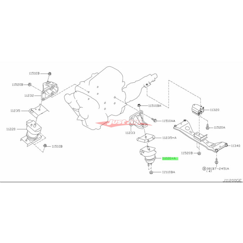 Genuine Nissan Engine Mount L/H Fits Nissan Elgrand E51 2WD/4WD (VQ25DE/VQ35DE)