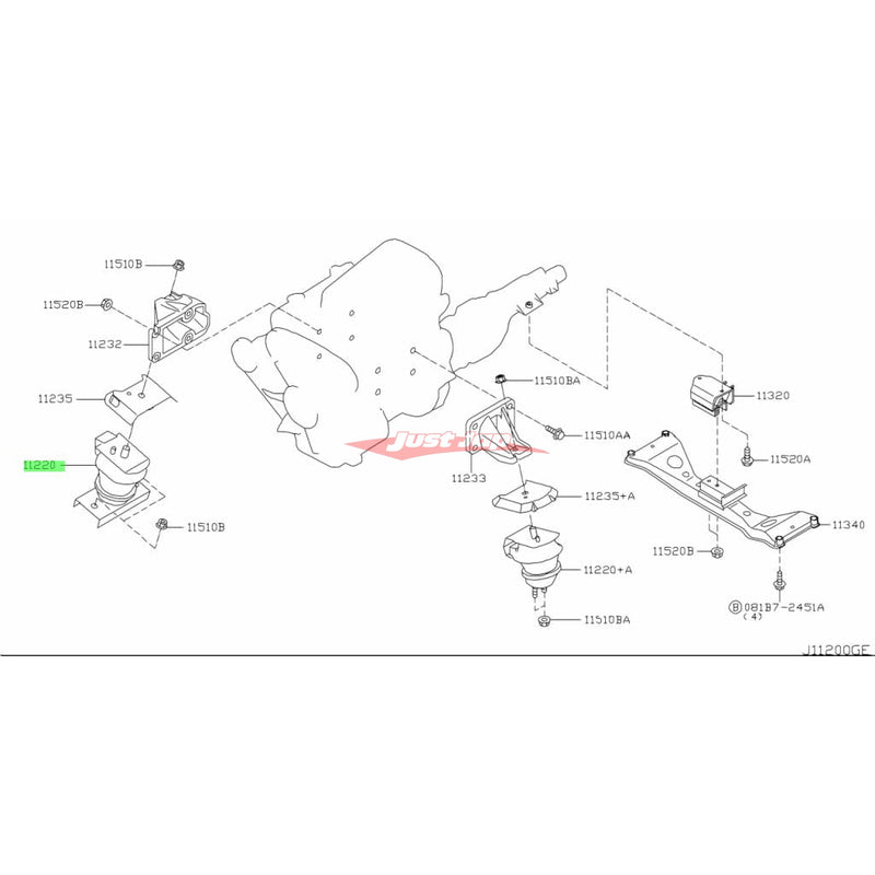 Genuine Nissan Engine Mount R/H Fits Nissan Elgrand E51 2WD/4WD (VQ25DE/VQ35DE)