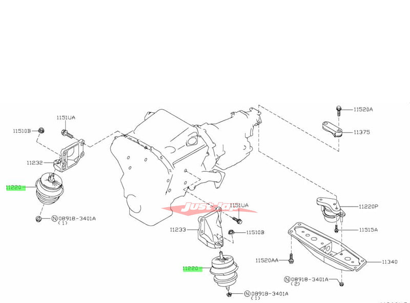 Genuine Nissan Engine Mounting Fits Nissan V36 Skyline, J50 Crossover & Z34 370Z (VQ37HR)