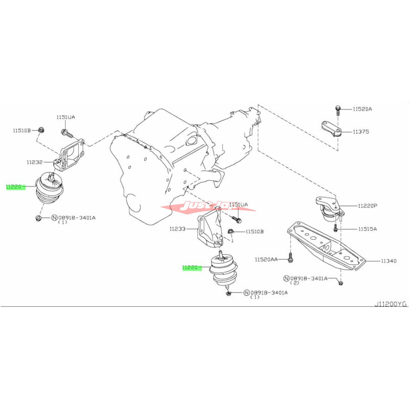 Genuine Nissan Engine Mounting Fits Nissan V36 Skyline, Z34 370Z & J50 Crossover (VQ37HR)