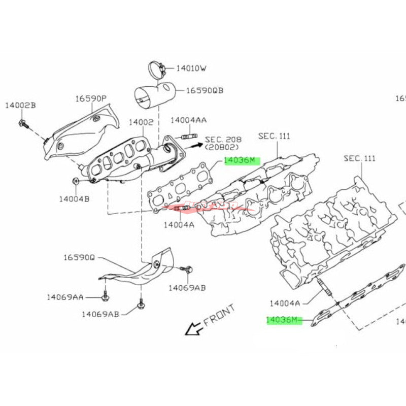 Genuine Nissan Exhaust Manifold Gasket Fits Nissan VQ35DE/VQ35HR/VQ37HR