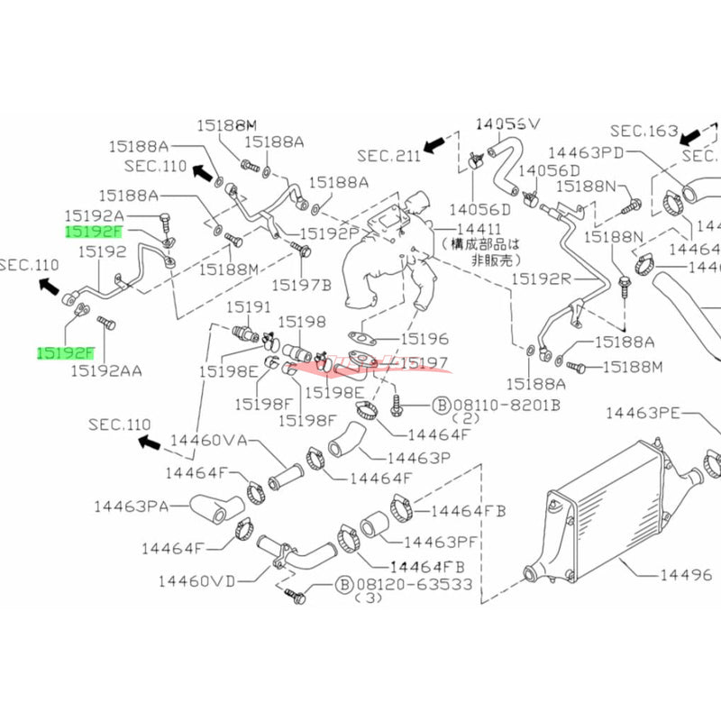 Genuine Nissan Eye Washer / Union Gasket / Turbo Water Line Washer Fits Nissan S13/S14/S15 SR20DET, R35 GTR & Z32 300ZX